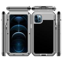 Šarvuotas itin tvirtas apsauginis dėklas iPhone 16 15 Pro Max 7 8 Plus XR X Xs 11 12 13 Pro Max 14 Plus SE 360 metalinis tankas lauko smūgiams atsparus dangtelis iPhone 6s Plus sidabras
