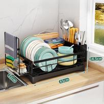 Dish Drying Rack with Drip Tray, Dish Drainer Rack for Kitchen Countertop Organizer juoda