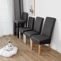4 dydžiai S/M/L/XL Kėdės užvalkalas Tampri Vienspalviai Kėdžių užvalkalai Valgomajam Virtuvei Vestuvėms Biurui Viešbučiui Poliesterio Spandekso Audinys S (35-45cm) pilka