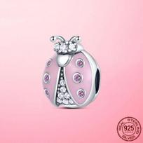Originalus vabzdžių kabantis žavesys 925 sterlingų sidabrinis drugelis laumžirgis ladybug žavesys tinka mados apyrankei originaliems papuošalams