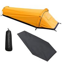 Vieno asmens kuprinė palapinė Žygių palapinė Bivy palapinė Lengva miegmaišio palapinė su žemės audiniu geltona