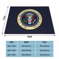 USA President Seal Blanket President Election Vote Donald Trump Wool Throw Blankets Airplane Travel Ultra-Soft Warm Bedspreads 75x100cm 30x40in beige