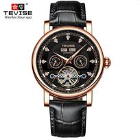 TEVISE Automatinis mechaninis laikrodis Vyriškas verslo mados vyriškas mechaninis laikrodis Vandeniui atsparus odinis laikrodis