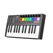25 klavišų MIDI klaviatūros valdiklis Profesionalus elektroninis garso išmanusis nešiojamasis išdėstymas 34x17.8x3.5cm juoda