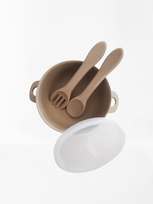 Little eater Silikoniniai indai vaikams Beige