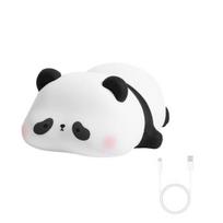 Miela Panda Night Light Novelty gyvūnų lovos lempa su laikmačiu jutikliniu valdymu pritemdoma silikoninė dekoratyvinė lempa juoda balta spalva