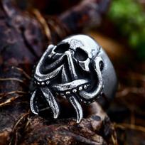 Senovinio stiliaus madingi vyriški žiedai Kaukolė Aštuonkojis Vikingas Kalmaras Vilkas Tigras Meška Avis Žiaurus Gyvūnas Retro Panko Papuošalai Dropshipping 6&316L Stainless Steel