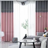 „Houndstooth“ užuolaidos miegamasis, užtemdytas gyvenamasis kambarys, dvivietis atviras namų langas, vienspalvis užuolaidų strypas 250*270cm*2pcs pilka