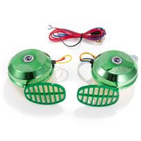 FARBIN 2Pcs/Kit Snail Air Horn 12V Super Loud Three Tone Waterproof Alarm Signal Car Horn For Truck Motorcycle Auto Accessory žalia