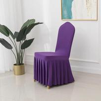 24 Colours Wedding Chair Covers Spandex Lycra Universal Ruffled Chair Cover Wedding Hotel Banquet Decoration Ruched Thick 1pcs