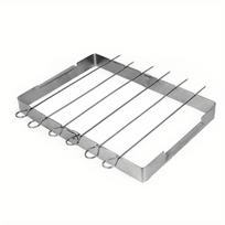 Kepsninė kebabų stovas griliui Kebabai Patvarus Sulankstomas Nerūdijančio plieno su 6 iešmais Folding skewer rack