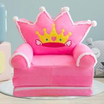 Sulankstomas vaikiškas sofos užvalkalas fotelis trijų aukštų kūdikiui mielas mini pink crown