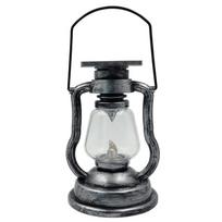 Saulės alyvos lempa Retro lauko LED žvakių įkraunama lempa Elektroninė naktinė lemputė sodo kiemo namų dekoravimui sidabras