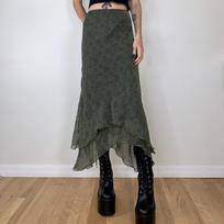 Moteriškas Y2k senovinis gėlių raštas Midi sijonas Boho aukštu juosmeniu, tinklinis dvisluoksnis ilgas sijonas Grunge Fairycore 90-ųjų gatvės apranga S