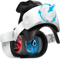 Atnaujintas galvos dirželis, skirtas „Oculus“ / „MetaQuest 2“, reguliuojamas „trys viename“ keičiamas „Elite“ dirželis su PU kempinėle, patogūs VR priedai