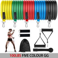 100 svarų atsparumo juostos fitneso pratimų elastinių virvių rinkinys, namų kūno rengybos jogos juostos jėgos treniruočių įranga Five colors-100LBS 1PCS
