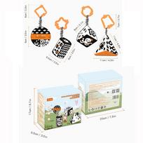High Contrast Shapes Sets Baby Toys,Black and White Stroller Toy for Car Seat Baby Plush Rattles Rings Hanging Toy for Newborn,Toddlers Etc.(4Packs) Package size:20*17*9.5cm black