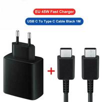 PD45W USB C įkroviklis, skirtas Galaxy S24 S23 S22 S21 S20 Ultra S10 Plus FE itin greito įkrovimo C tipo įkrovimo kabelio priedai EU