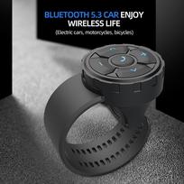 Belaidis „Bluetooth 5.3“ nuotolinio mygtuko šalmas, ausinės, motociklo / dviračio vairo laikmenos valdiklis, automobilio vairo valdiklis