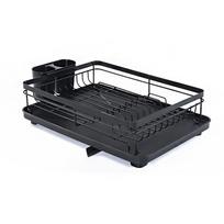 1pc Dish Drying Rack- Space-Saving, for Kitchen Counter, Durable Stainless Steel Rack with a Cutlery Holder, for Dishes, Knives, Spoons, and Forks juoda
