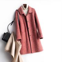 Large Size Woman's Clothing Long Sleeve Warm Windbreaker Large Size Woolen Coat Autumn and Winter XL