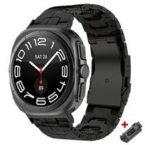 Prabangi titano apyrankė, skirta Samsung Galaxy Watch 7 Ultra 47 mm metalinė apyrankė, skirta Galaxy Watch 7 47 mm be tarpų, išlenkta galinė apyrankė Galaxy Watch 7 Ultra juoda