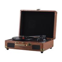 Vintage vinilo įrašų grotuvas BT fonografas USB įrašymas 33/45/78 RPM 7/10/12 colių vinilo palaikymas ruda