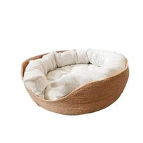 Keturių sezonų namelis-guolis katei, šuniukui, šuniui, sofa, rankų darbo, iš bambuko pynimo, jauki katės lizdelis, gyvūnų reikmenys 45x45cm