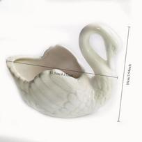 Namų dekoracija Mielas gulbės vazonas, Baltas keraminis vazonas su skylute drenažui Keraminis gulbės formos sukulentų vazonas 1pc 11.5x10cm size balta
