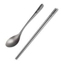 Lengvas titano valgymo lazdelių ir šaukšto rinkinys namams, lauko stovyklavimui, žygiams, iškyloms Chopsticks and Spoon