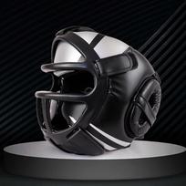 Boxing Headgear Helmet Full Face Protection for Taekwondo Grappling Karate M black gray