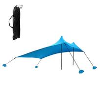 Beach Tent Sun Shelter Canopy with Sandbag Anchors Sun Shade Tent for Beach mėlyna