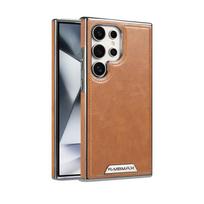 For Samsung Galaxy S24 S23 Ultra Plus for Magsafe Case Luxury Ultra Thin Slim Leather Shockproof Bumper Business Cover Samsung S24 kava