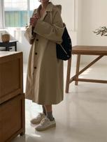 Korean Fashion Vintage Loose Single-breasted Overcoat  Autumn Winter Retro Long Sleeve Outerwear New Detachable Hooded Long Coat Female M chaki