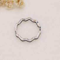 925 Sterling Silver Pan Ring New Shiny Zigzag Ring For Women Wedding Party Gift Fashion Jewelry 8