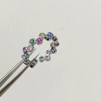 Color Zircon Ring Women's Light Luxury Niche Design Sense Colorful Flash Diamond Ring Simple Cold Wind Open Ring