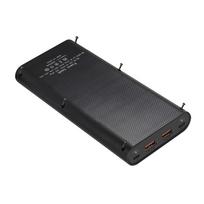 „Pasidaryk pats“ 18650 akumuliatoriaus dėklas su LCD ekranu Nuimamas 8x18650 baterijos įkroviklio išorinis dėklas su greito įkrovimo technologija juoda
