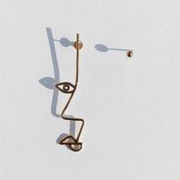 Asimetriški Van Gogo abstraktaus stiliaus veido smeigės auskarai moterims Stilingi auskarai Boucles D 'Oreilles gray