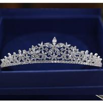 Viso cirkonio prabangus princesės karūnos vestuvinis tiara moterims plaukų papuošalų aksesuarai Width: Approximately 14cm sidabras