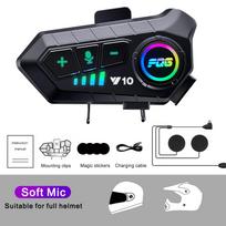 Motociklui skirtos Bluetooth 5.3 ausinės su šalmu, atsparus vandeniui IPX6, skambinimas be rankų ir muzikos atkūrimas, universalus šalmo suderinamumas Y10 Half MIC juoda