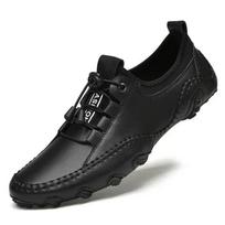 Natūralios odos vyriški laisvalaikio batai Rankų darbo slydimo batai „Lazy Loafers“ Minkšti tuščiaviduriai „Loafers“ Kvėpuojantys vyriški vairavimo batai vyrams 38