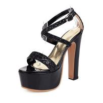 Fashion Luxury Sandals Women Summer Shoes Platform Sexy Gold Silver High Heels Flip Flops Fashion Cross Strap Stripper Dance Party Shoes 34 juoda