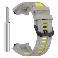Silikoninis dirželis skirtas Huami Amazfit T-Rex 3 Smart Watch apyrankės pakeitimas sportiniam dirželiui Amazfit T Rex 3 apyrankės priedams For Amazfit T-Rex 3 pilka/geltona