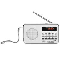 Kišeninis nešiojamasis FM radijo stereofoninis mini garsiakalbis MP3 garso grotuvas USB AUX TF SD balta