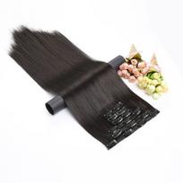 Missqueen plaukų priauginimo sintetiniai tiesūs plaukų segtukai moterims spalvingi 150 g aukštos temperatūros pluošto 55cm