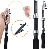 Sougayilang alat pancing Spinning meškerė Nešiojama kelioninė meškerė/Joran Pancing Black-160 cm juoda
