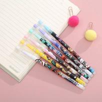 6 vnt Anime Demon Slayer Kimetsu No Yaiba Kamado Tanjirou Cute Blue Ink Neutral Trinable Pen Kawaii Gel Pen Kid Kanceliarinės prekės Dovana 6PCS mėlyna