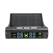 TPMS padangų slėgio stebėjimo sistema saulės energijos belaidė automobilio signalizacijos sistema LCD ekranas su 4 vidiniais jutikliais (solar Power_Internal TPMS) type2 juoda