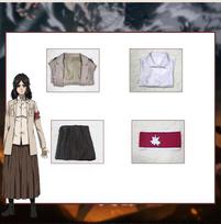 4 vnt. Rinkiniai Anime Ataka prieš Titanus Paskutinis sezonas 4 Pycko Piršto Cosplay Kostiumas Perukas Shingeki No Kyojin Tranšėjos sijonas Marškiniai Helovino vakarėlis Mergaitė S