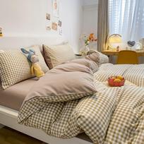 Daily INS Mixed Feng Shui Washing Cotton Bedding Sheets Bed Single Package Simple Four Sets of Home Bed Set Queen